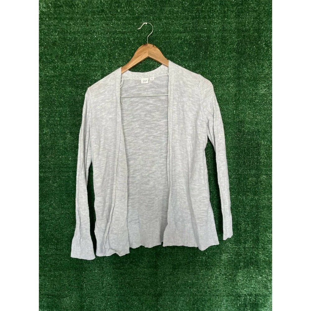 Gap Women's Light Gray Long Sleeve Open Front Knit Cardigan Sweater Size XS